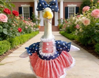 Patriotisk gåskostym för 23" staty | 4 juli USA 250-årsjubileumskostym