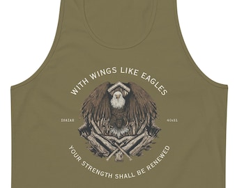 Wings Like Eagles (Strength) Men's Tank Top / Christian Faith Shirt