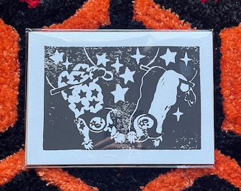 Clowning Around- Linocut Art Print