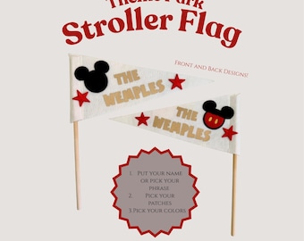 Personalized Theme Park Stroller Flag ~ Stroller Accessory