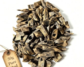 50g Natural Agarwood Chips: Oud Wood for Meditation and Aromatherapy
