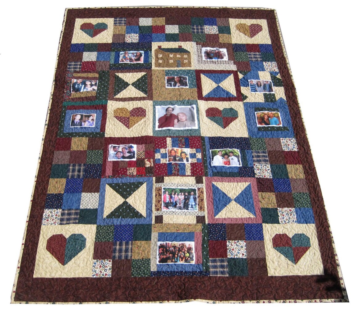 Photo Quilt Squares Your Images on Fabric Etsy