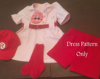 Vintage Baseball Uniform and Vintage Style Dress Pattern with Coat Option NB, 6m 12m and 18M Iron On Transfer File Included