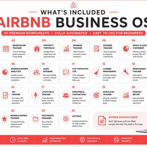 Airbnb-Tabellenkalkulation für die Unternehmensführung, Dashboard für die Kurzzeitvermietung für Gastgeber, Excel-Tabellen Bild 3