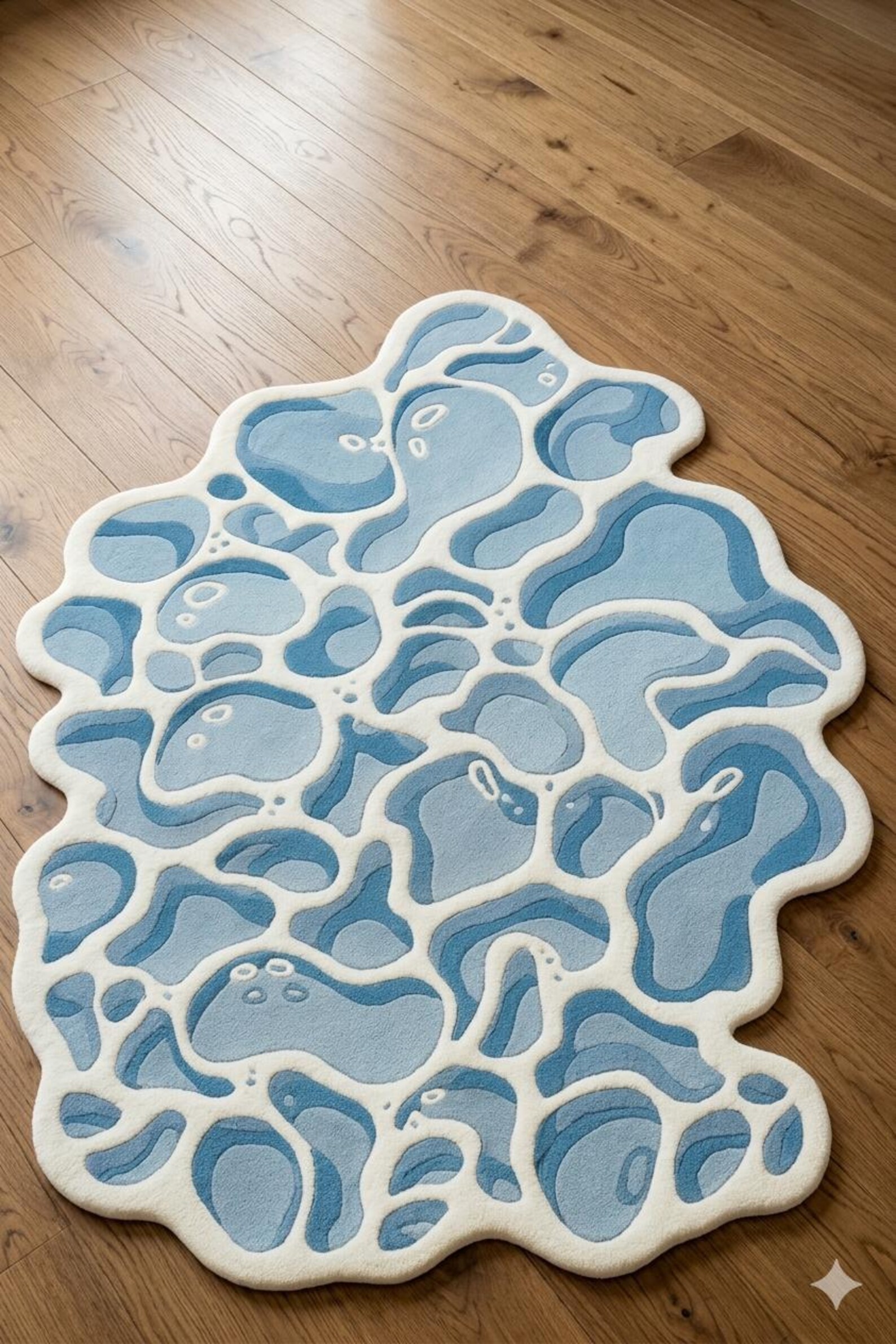 Okej Ripple Rug Abstract Water Ripple Tufted Rug | 3D Blue Ocean Wave Carpet | Organic ...