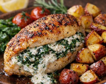 Boursin Stuffed Chicken Breasts Recipe (Instant Download
