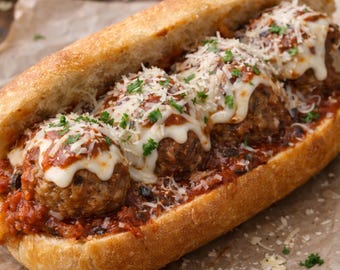 Meatball Subs Recipe (Instant Download)