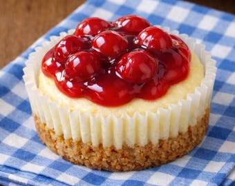 Mini Cherry Cheesecakes Recipe (Instant Download)