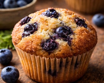 Greek Yogurt Blueberry Muffins Recipe (Instant Download)
