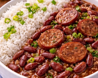 Easy Red Beans & Rice Recipe (Instant Download)