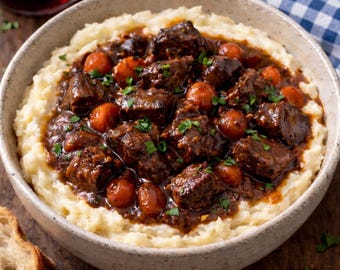 Easy Beef Bourguignon Recipe (Instant Download)