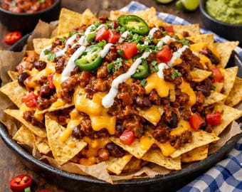 Chili Cheese Nachos Recipe (Instant Download)