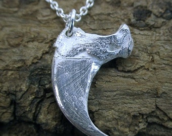 Grand pendentif griffe de lynx roux, argent sterling