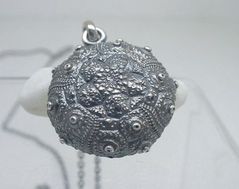 Sea Urchin Upper Half Bead, Sterling Silver