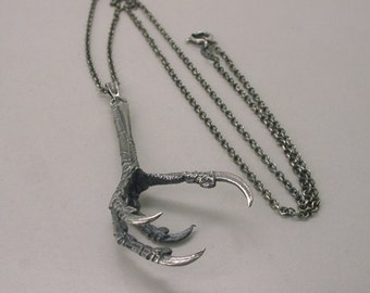 Starling Claw Necklace, Sterling Silver