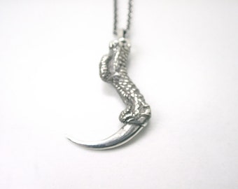 Barn Owl Claw Point Pendant, Sterling Silver