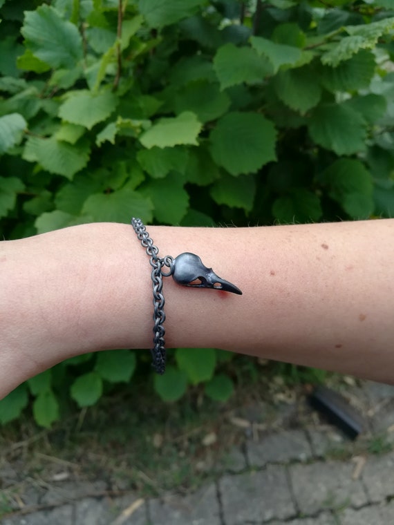 Silver925 Raven skull bracelet ブレスレット Raven Skull Bracelet - Sterling Silver 925 - Etsy