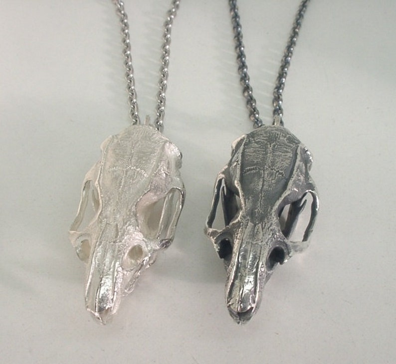 Rat Skull Necklace, Sterling Silver image 4