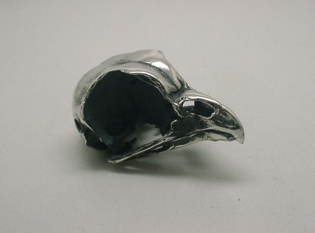 Owl Skull, Sterling Silver
