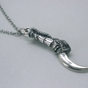 Raven Claw Point Pendant Sterling Silver Carrion Crow