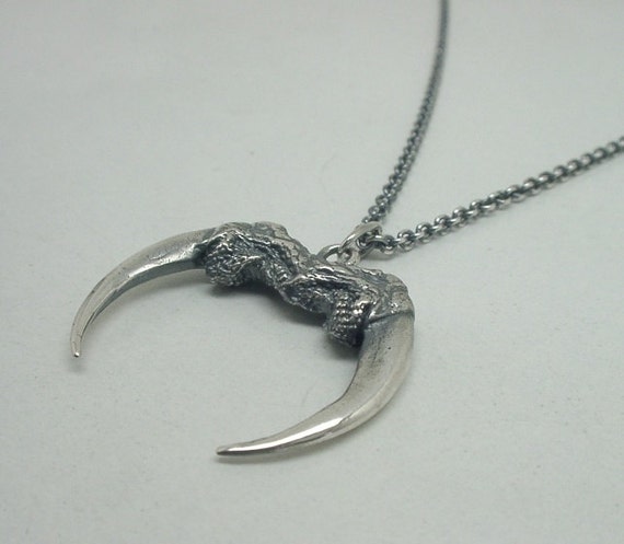 Large 'arch' Double Owl Claw Pendant Sterling Silver - Etsy