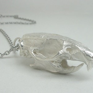 Rat Skull Necklace, Sterling Silver image 3