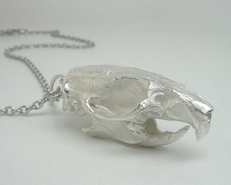 Rat Skull Necklace, Sterling Silver image 3