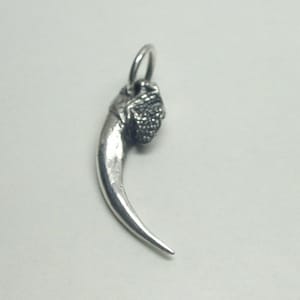 Single Barn Owl Talon Pendant - Sterling Silver