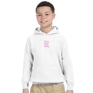 Kids Pullover Hoodie Gildan 18500B White | Youth Hooded Sweatshirt | Soft Cotton Blend | Casual Everyday Wear | Unisex Kids Clothing