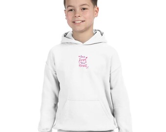Kids Pullover Hoodie Gildan 18500B White | Youth Hooded Sweatshirt | Soft Cotton Blend | Casual Everyday Wear | Unisex Kids Clothing