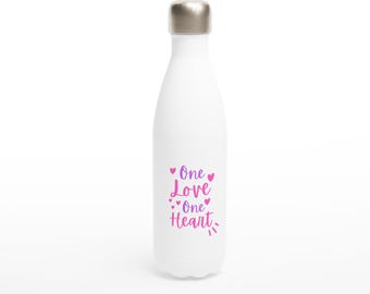 White 17oz Stainless Steel Water Bottle