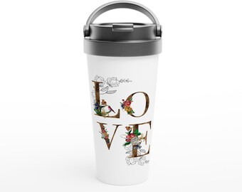 15oz Stainless Steel Travel Mug | Insulated Coffee Cup with Lid
