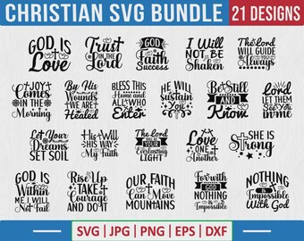 Christian SVG Bundle: Bible Verse Cut Files (Digital Download)