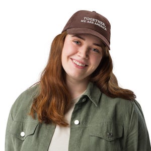 Together We Are America Hat, Inspirational American Pride Hat (Embroidered Corduroy Cap)