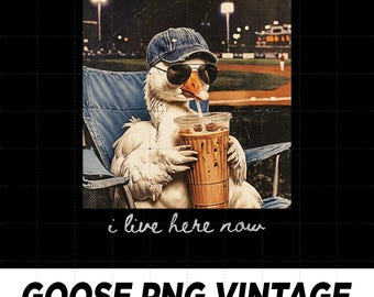 I Live Here Now Goose PNG, Funny Silly Goose Baseball PNG Shirt, Baseball Mama Style PNG, Softball Mom Png