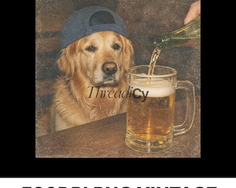 Golden Retriever Drinking Beer PNG, Dog Meme Png, Silly Dog Shirt, Funny Dog Drinking Beer Shirt, Dog Graphic Tee