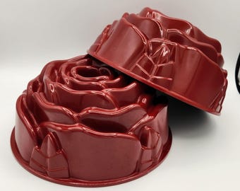 Nordic Ware 10 cup Rose Nonstick Cast Aluminum HEAVY Bundt Cake Pans