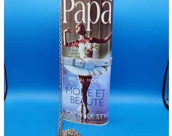 Vintage Y2K 80's Studio "Papa Razzi" Ballet Magazine Clutch Bag with Chain Strap