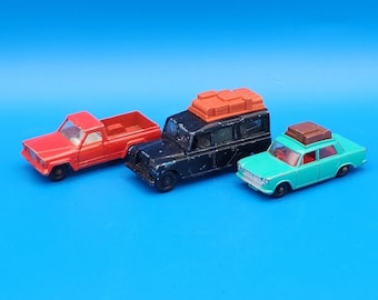 Matchbox Jeep Gladiator, Land Rover Safari i Fiat 1500