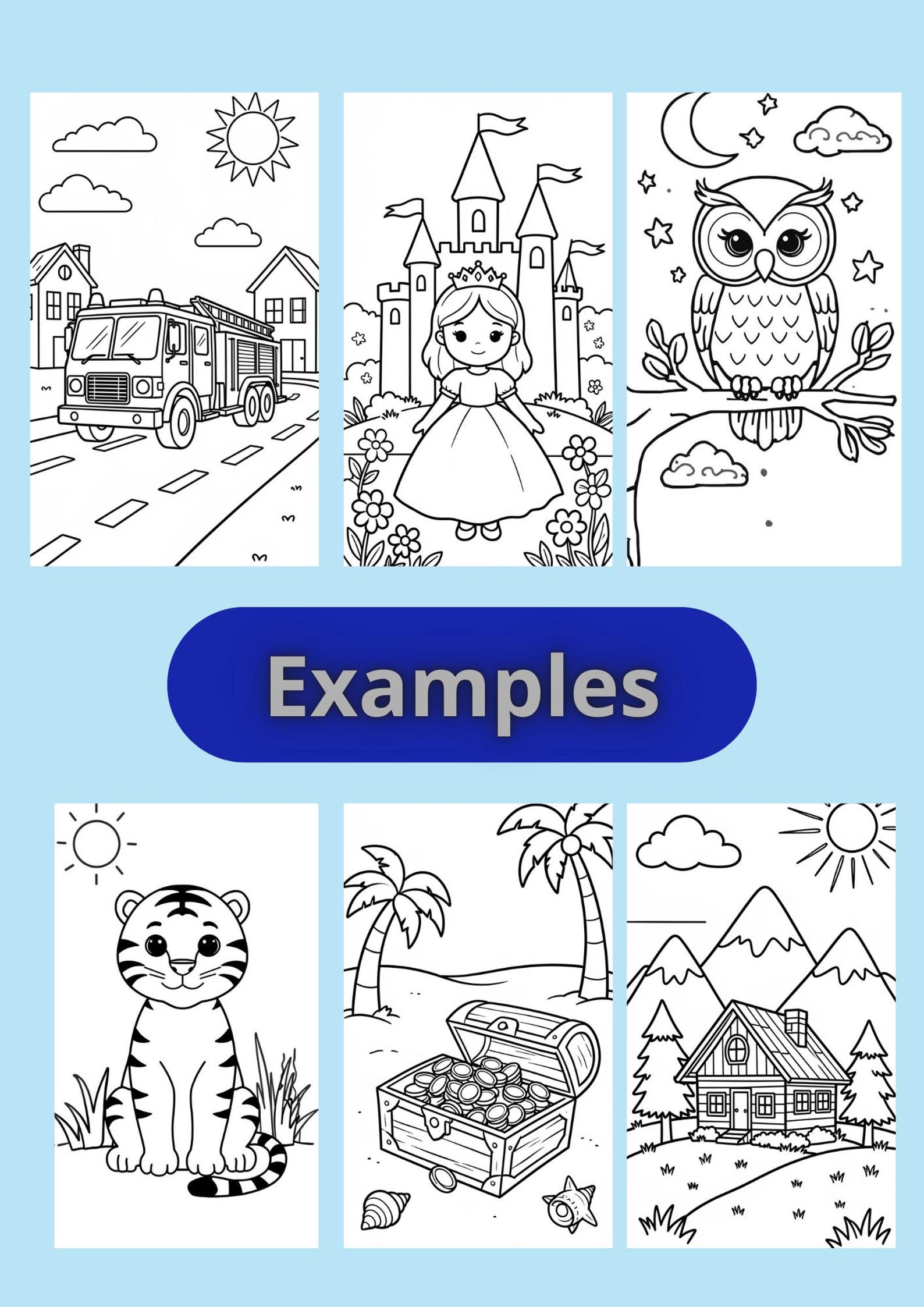 50 Fun Coloring Pages for Kids – Printable A4 PDF - Etsy
