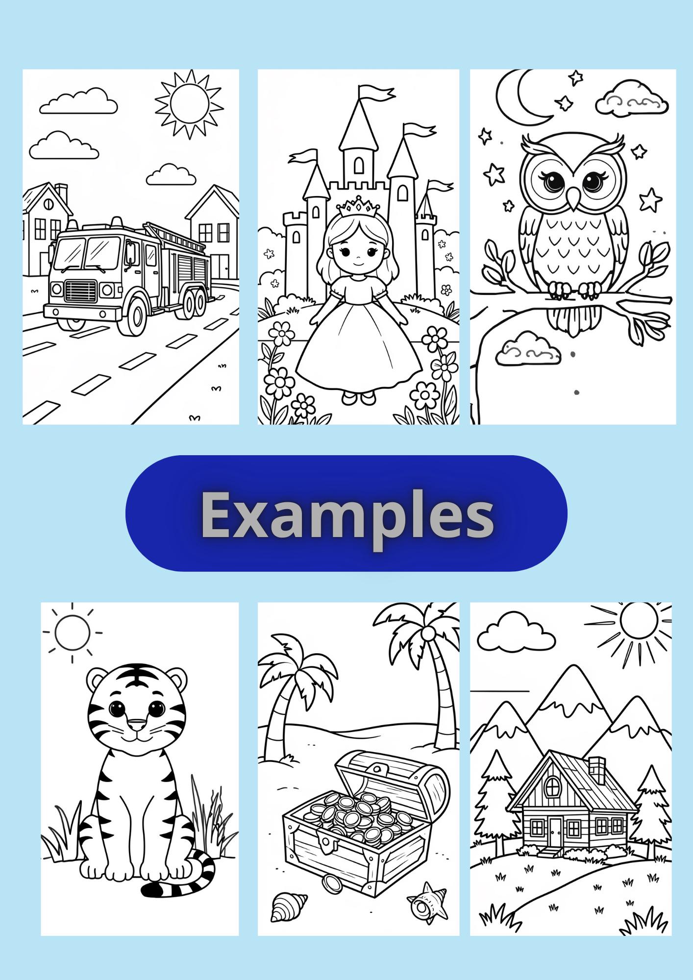 50 Fun Coloring Pages for Kids – Printable A4 PDF - Etsy