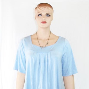 Women's Babydoll Shirt-XXS to Plus Size 10X-Tunic-HandDyed Organic Cotton/Bamboo Jersey-Made to Order-Custom Size,Color,Sleeve-True Handmade