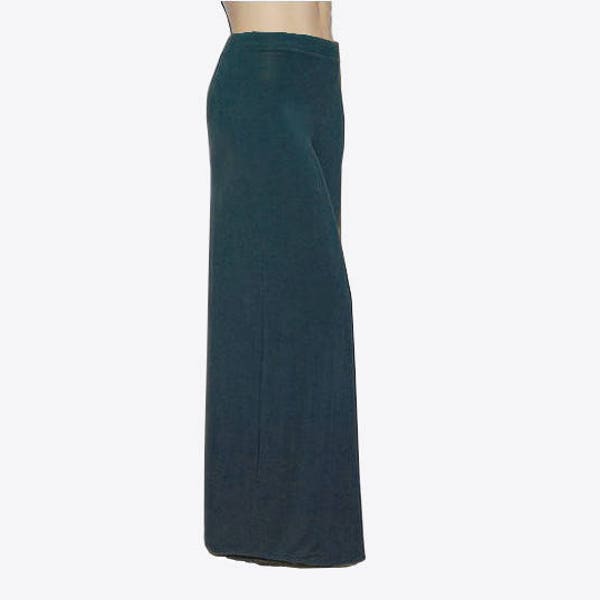 Plus Size Wide Leg Pants - Palazzo Pants in Hand Dyed Organic Cotton/Bamboo Jersey - Womens Custom -Choice of Color-XL,2X,3X,4X,5X,6X,7X,8X