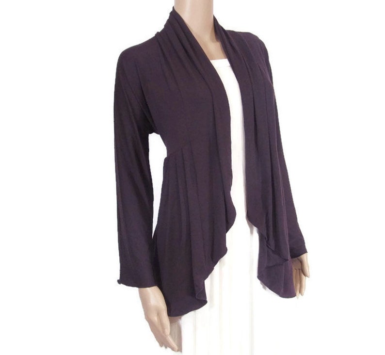 Plus Size Kofta/Jacka - Miljövänlig, Handfärgad Ekologisk Bomull/Bambujersey - Dam Tillverkad på beställning - Valfri färg - XL, 2X, 3X, 4X, 5X, 6X, 7X, 8X+ bild 4