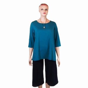 Plus Size Scoop Neck Shirt-Tunic-Tee-Hand Dyed Bamboo/Organic Cotton Jersey-Womens Made to Order-Choice of Color-XL,2X,3X,4X,5X,6X,7X,8X