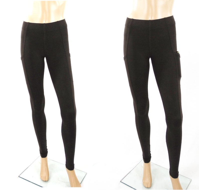 Hand Dyed Organic CottonBambooLycra-Perfect Secure Cell Phone Pocket-Integrated Slim Design-Yoga-Choice of Color/&Size Pocketed Leggings