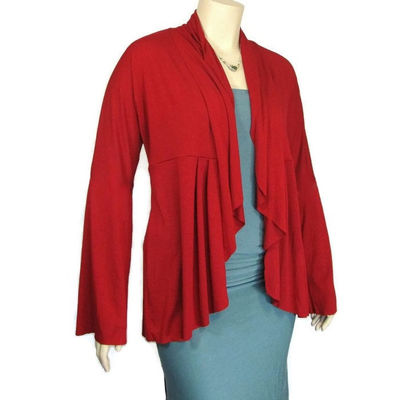 Plus Size Cardigan/Jacket- Eco Friendly,Hand Dyed Organic Cotton/Bamboo Jersey-Womens Made to Order-Choice of Color-XL,2X,3X,4X,5X,6X,7X,8X+