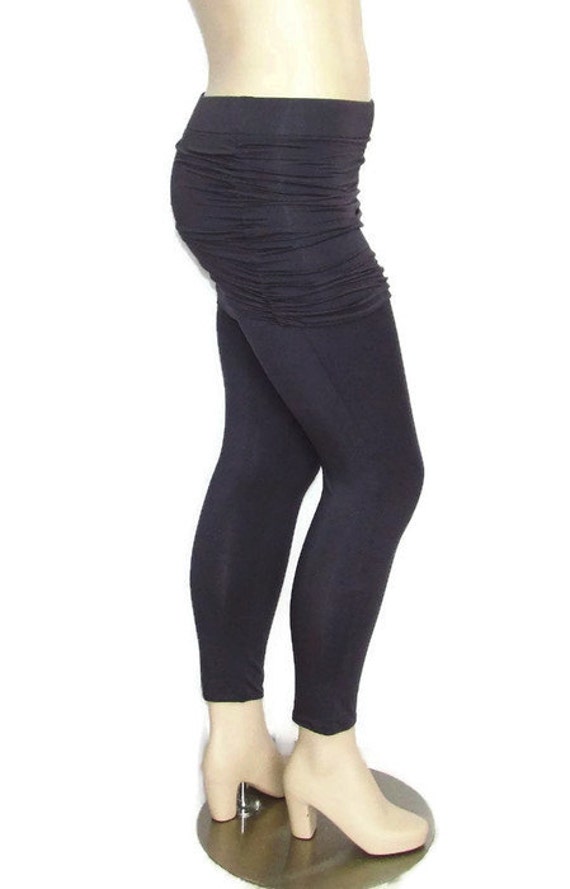 Plus Size Womens Skirted Yoga Leggings-hand Dyed Organic Cotton/bamboo  Jersey-made to Order Size-choice of Color-xl,2x,3x,4x,5x,6x,7x,8x 