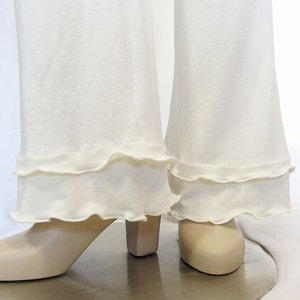 Plus Size Bootcut Yoga Pants Dual Ruffled Cuffs-Hand Dyed Organic Cotton/Bamboo Jersey-Womens Choice of Color -XL,2X,3X,4X,5X,6X,7X,8X
