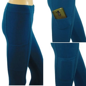 Pocket Leggings! XXS-Plus Size 10X-Hand Dyed Organic Cotton/Bamboo/Lycra-Secure Cell Phone Pocket-True Handmade